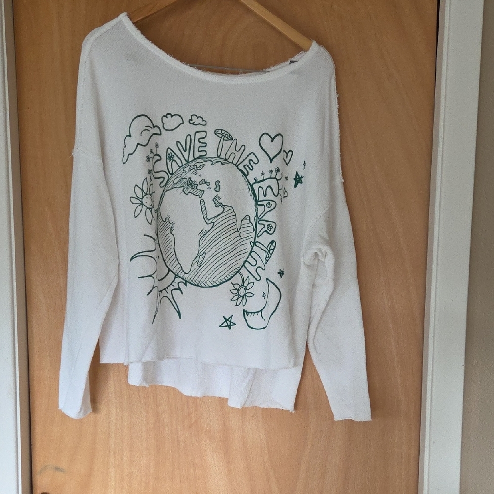 BUCKETLIST White Light Terry Knit Top